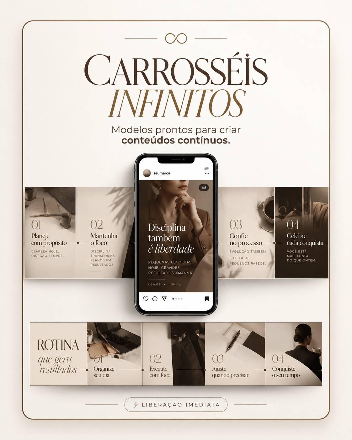 Mockup de carrosséis infinitos